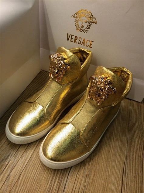 versace gold medusa tennis shoes